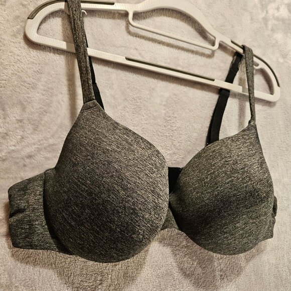 Cacique bra womans 40C True embrace T-Shirt  Grey Black underwire padded - Picture 3 of 11